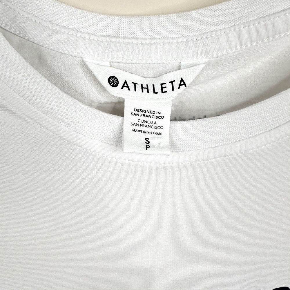 Athleta Outbound Tee Simone Biles Use Your Voice Bright White Top Small - Picture 7 of 14